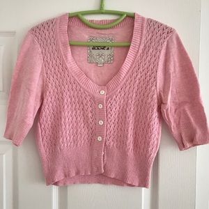 Pink crop cardigan